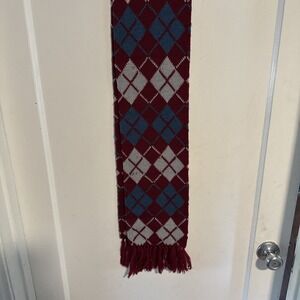 CHRISTOPHER HAYES Vintage Wool Plaid Red and Black Scarf made in England Unisex